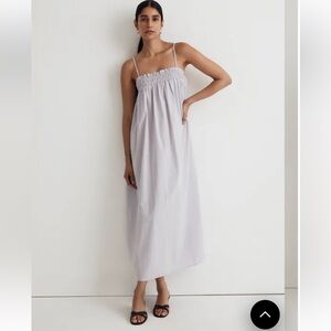 Madewell | Poplin Ruffle A-Line Midi Dress